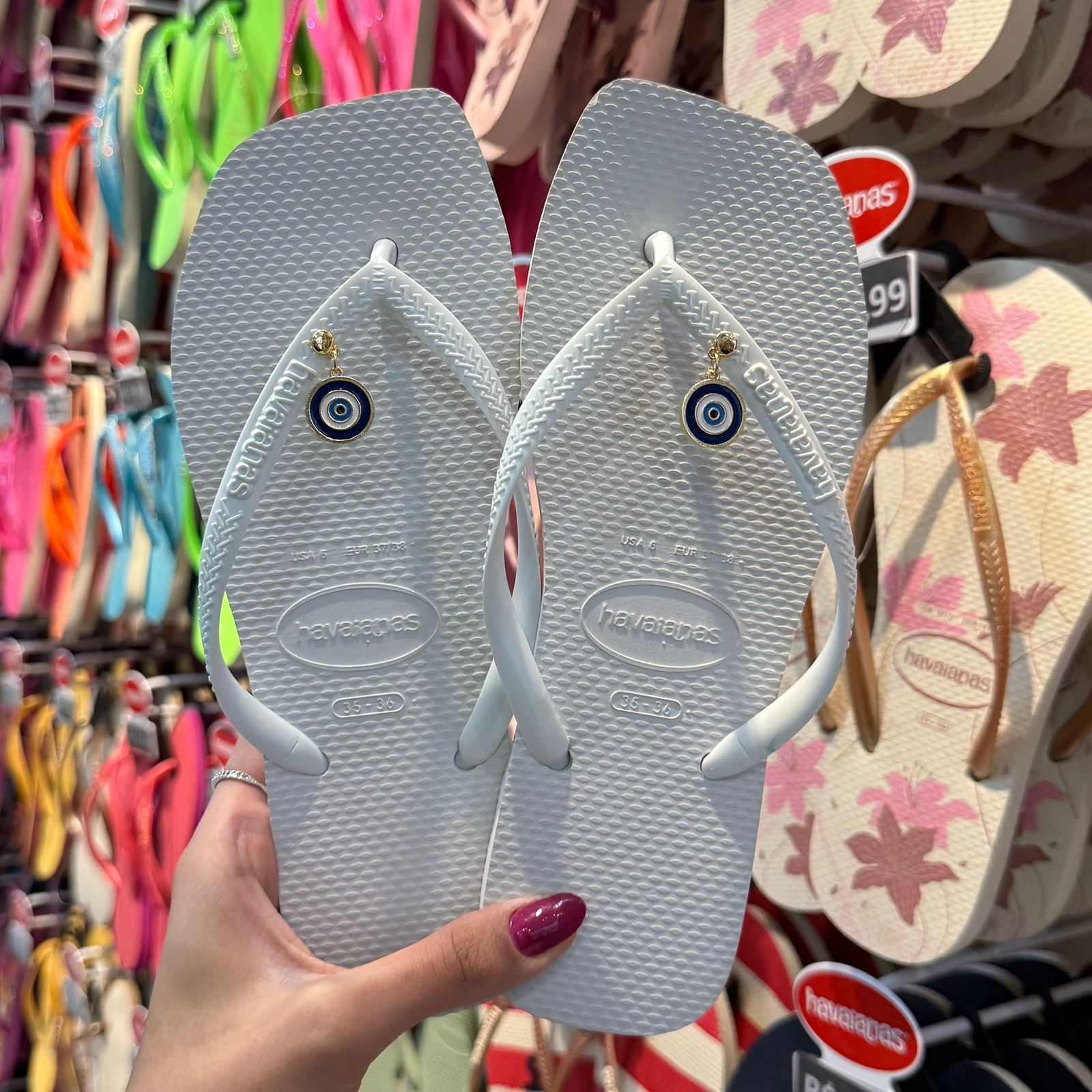 Havaianas Square + Pin Olho Grego Pendurado