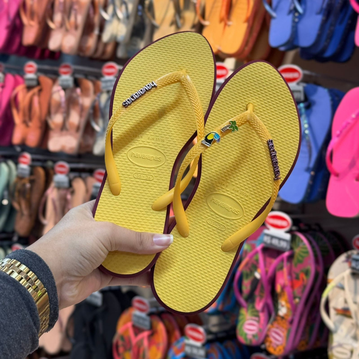 Havaianas Slim Point + Pin Tucano e Coqueiro