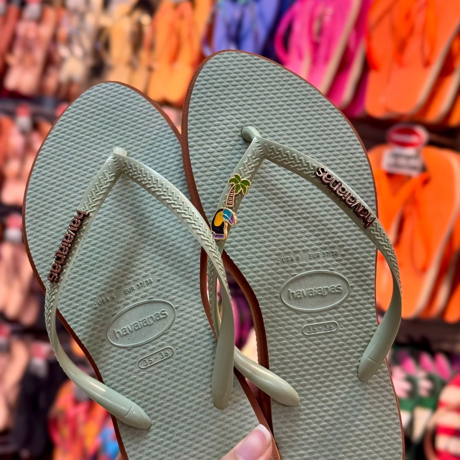 Havaianas Slim Point + Pin Tucano e Coqueiro