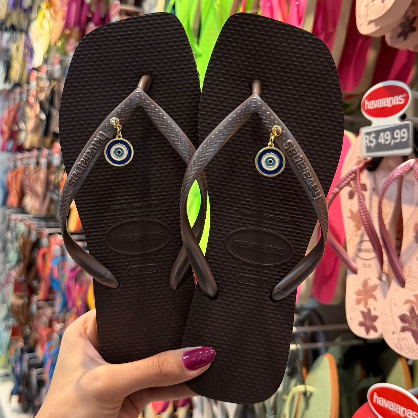 Havaianas Square + Pin Olho Grego Pendurado