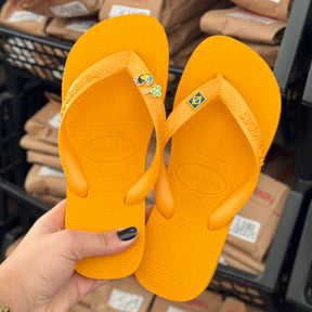 Havaianas Top + Pin Tucano, Coqueiro e Brasil