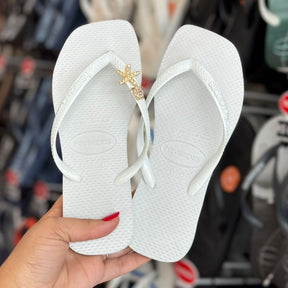 Havaianas Slim Square + Pin Tartaruga e Estrela do Mar