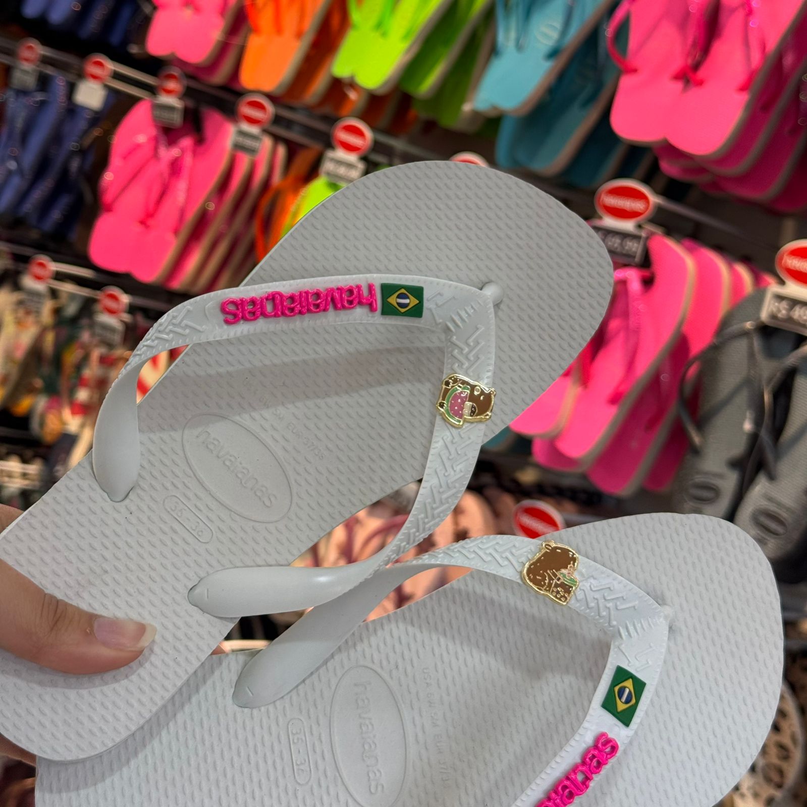 Havaianas Brasil + Placa Logo + Pins Capivara
